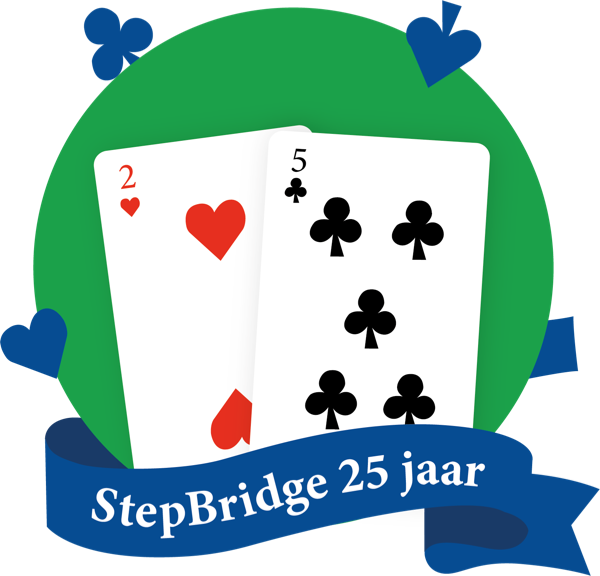 Jubileumlogo 25 jaar StepBridge