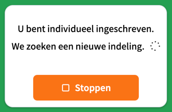 Wachten op de indeling