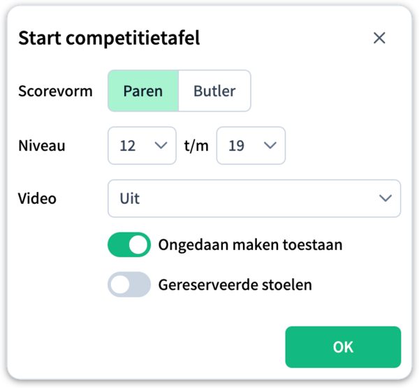 Het startvenster met de video-instelling