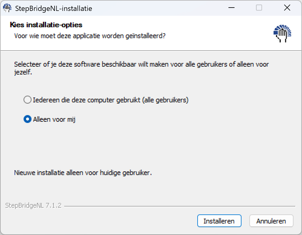 Windows installatiescherm